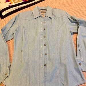 Wrangler Denim Blue Button Down Shirt